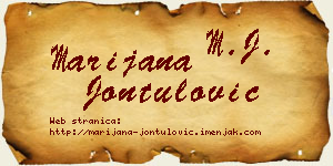 Marijana Jontulović vizit kartica